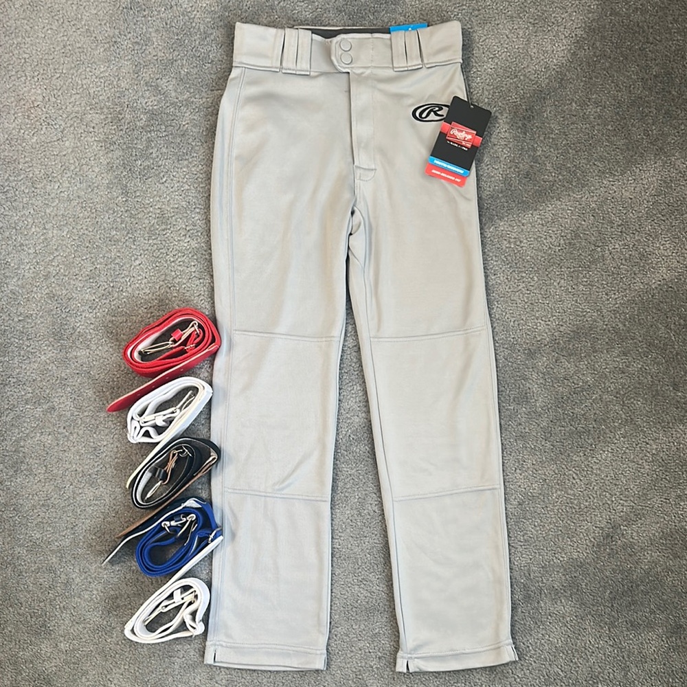 Rawlings Youth Semi-Relaxed Gray Baseball Pants Bundle - NWT